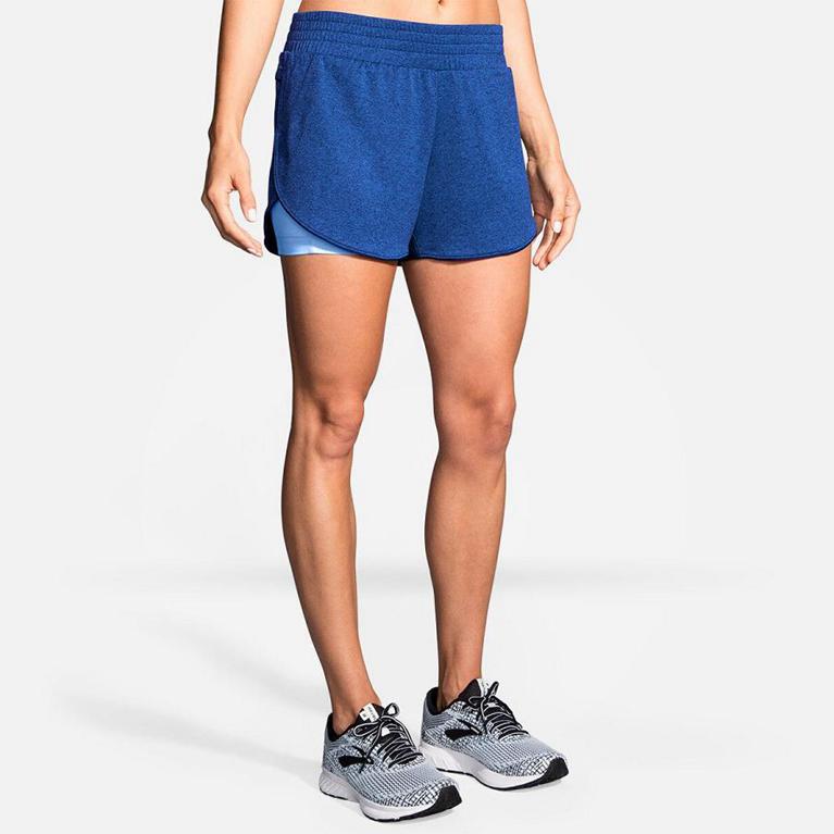 Brooks Rep 3 2-In-1 - Womens Running Shorts - Blue (26451YRCW)